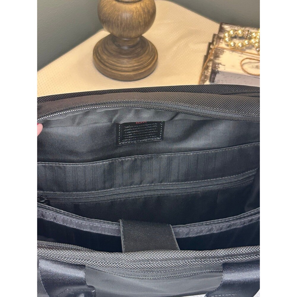 TUMI Alpha 26120DH Small Screen Expandable Briefcase Black Laptop Bag - Picture 4 of 12